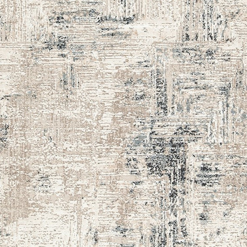 Ashley Toer 5 x 7 Medium Area Rug Abstract Art Gray White