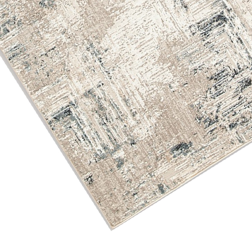 Toer 5 x 7 Medium Area Rug, Abstract Impression Art, Machine Woven, Gray By Casagear Home