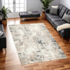 Ashley Toer 5 x 7 Medium Area Rug, Abstract Art Gray White