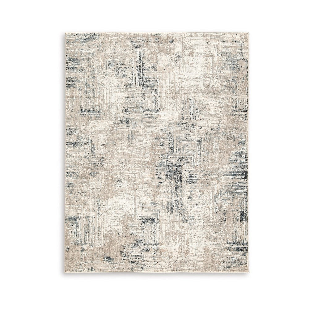 Ashley Toer 5 x 7 Medium Area Rug Abstract Art Gray White