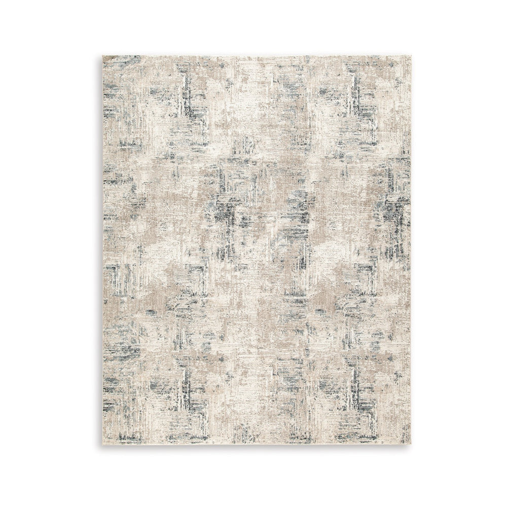 Toer 8 x 10 Large Area Rug, Abstract Impression Art, Machine Woven, Gray By Casagear Home