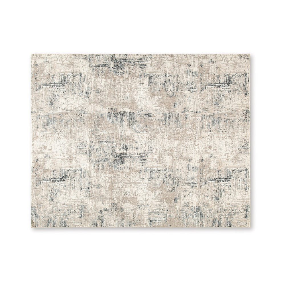 Toer 8 x 10 Large Area Rug, Abstract Impression Art, Machine Woven, Gray By Casagear Home