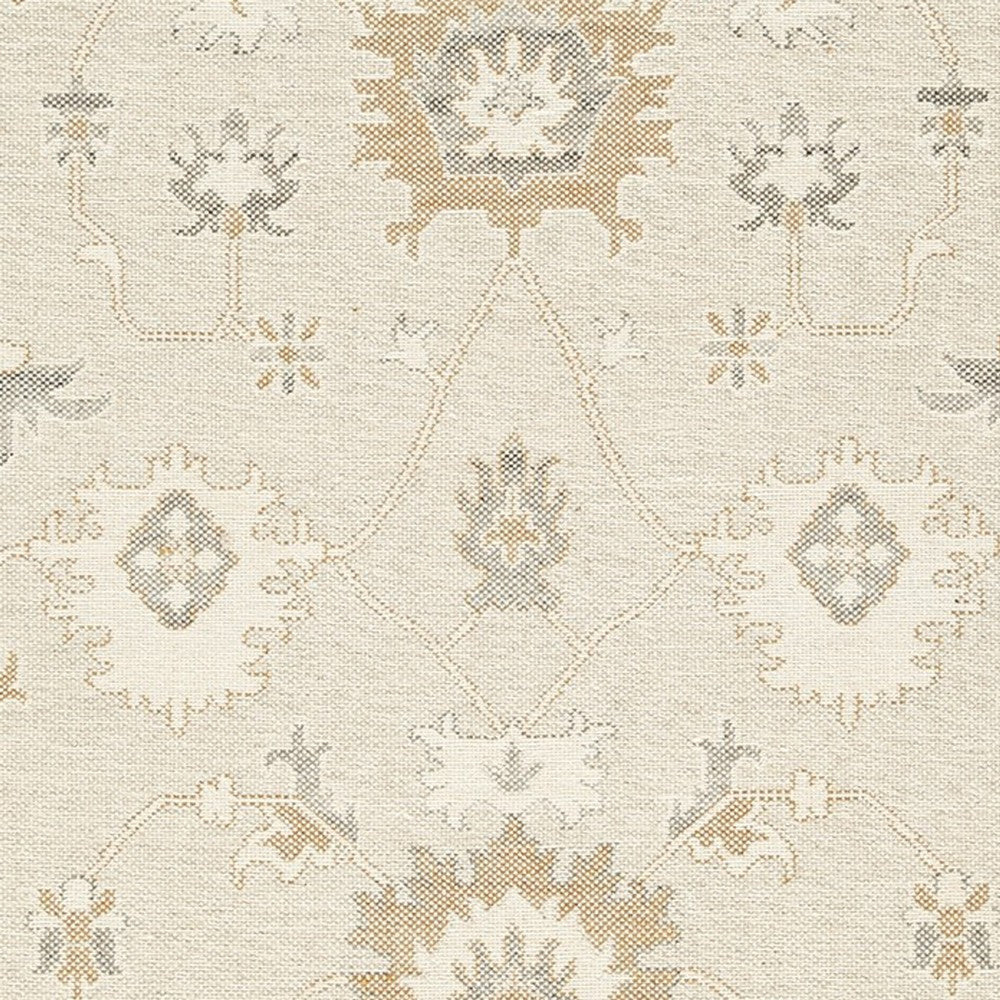 Ashley Kia 5 x 7 Medium Area Rug Handwoven Floral Pattern Beige BM318247