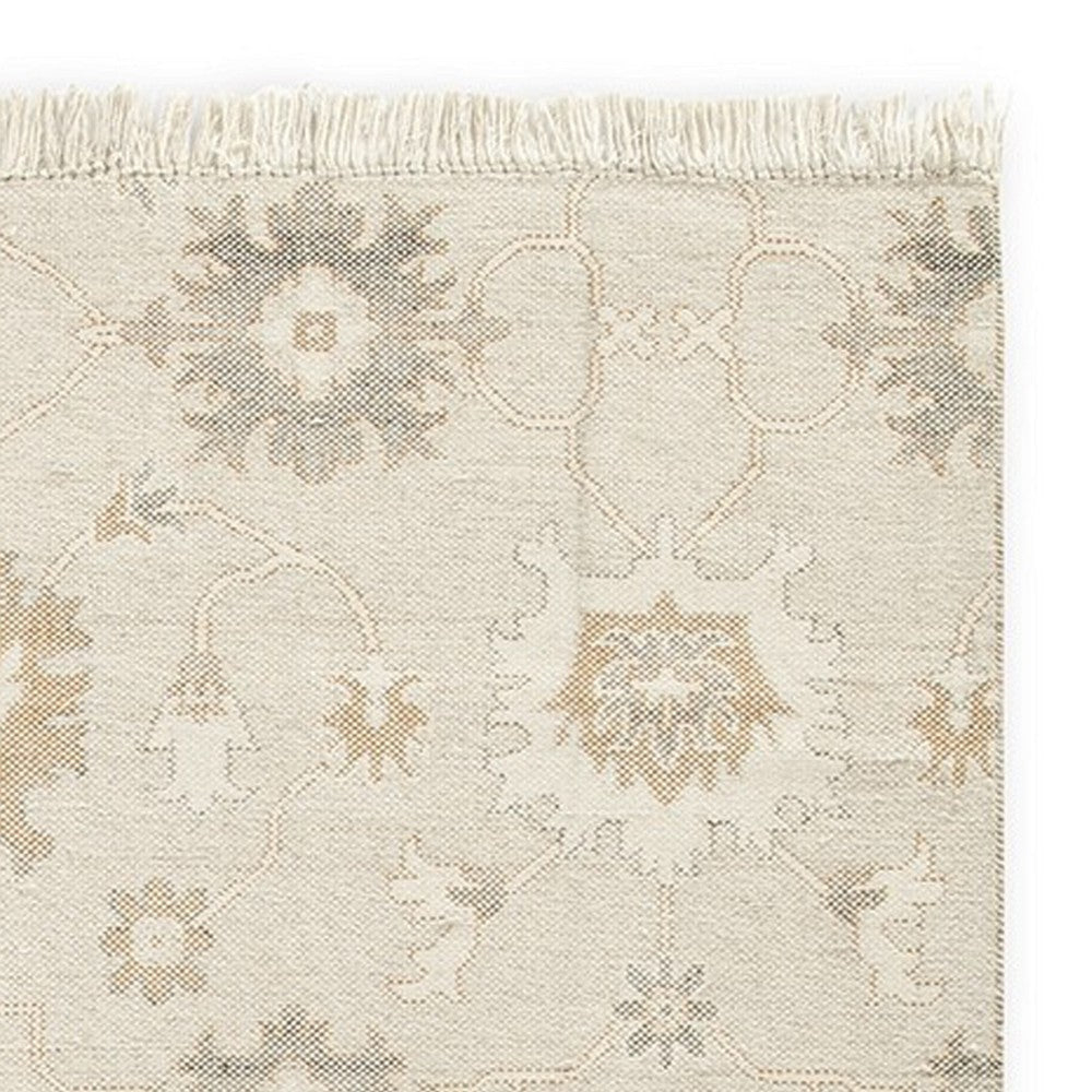 Ashley Kia 8 x 10 Large Area Rug Handwoven Floral Pattern Beige BM318248