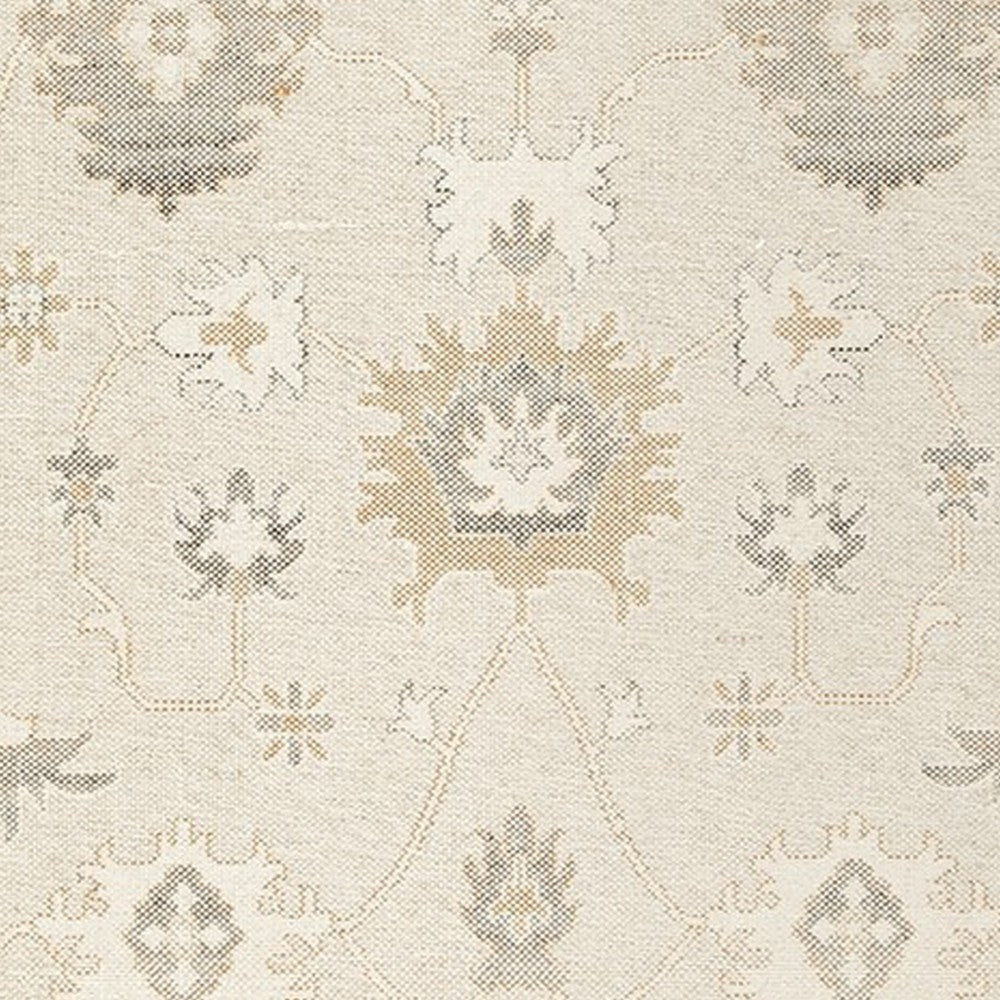 Ashley Kia 8 x 10 Large Area Rug Handwoven Floral Pattern Beige BM318248