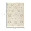 Kia 8 x 10 Large Area Rug, Handwoven Floral Patterns, Beige Brown Wool By Casagear Home