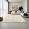 Ashley Kia 8 x 10 Large Area Rug, Handwoven Floral Pattern, Beige
