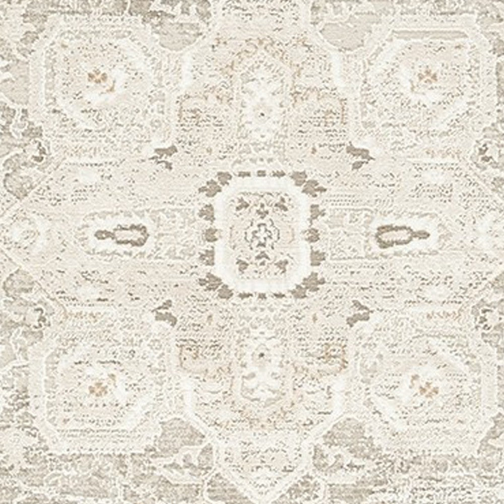Ashley Wei 5 x 7 Medium Area Rug Persian Medallion Motif Beige BM318250