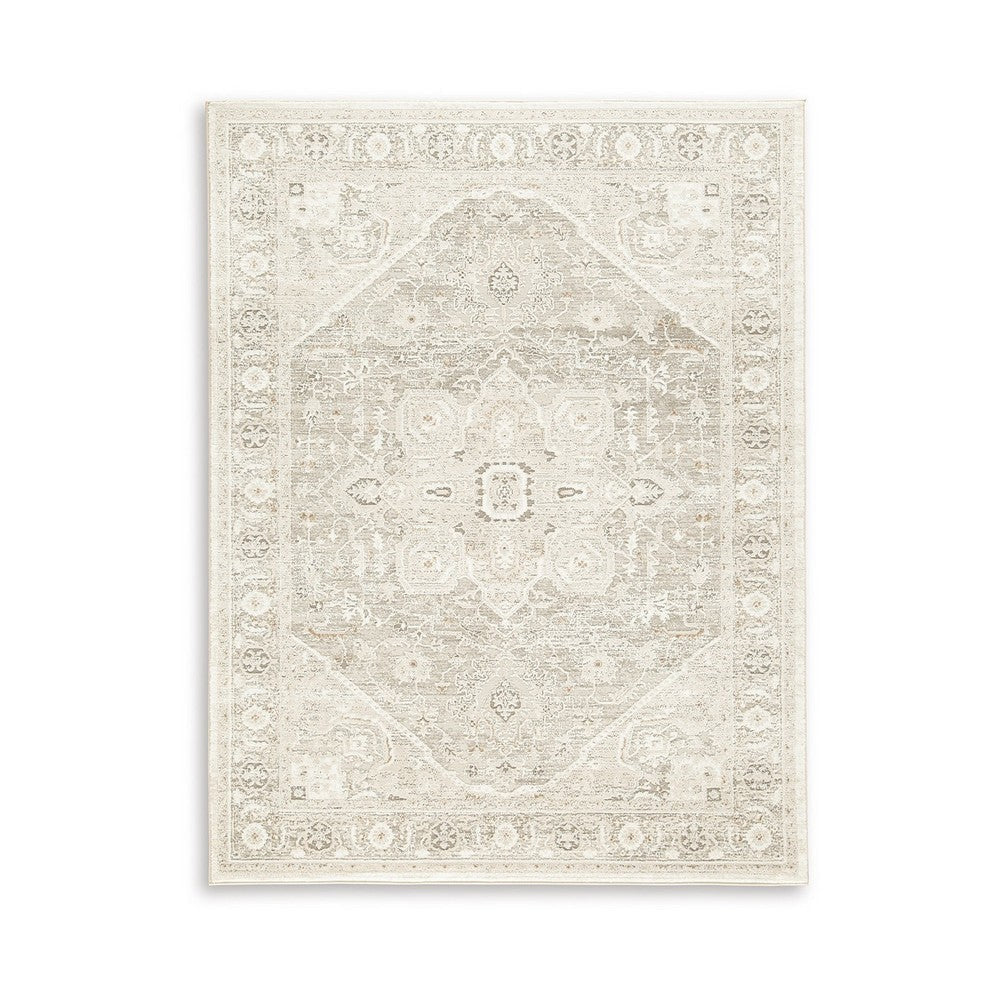 Ashley Wei 5 x 7 Medium Area Rug Persian Medallion Motif Beige BM318250