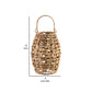 Enna 13 Inch Lantern, Bohemian Style, Candle Stand, Brown Rattan Woven By Casagear Home