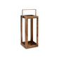 Iana 16 Inch Lantern, Farmhouse Cage Style Design with Handle, Brass Metal By Casagear Home