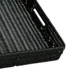 Neya Decorative Serving Tray Handles Black Faux Rattan Woven Metal By Casagear Home BM318258