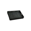 Neya Decorative Serving Tray, Handles, Black Faux Rattan Woven, Metal By Casagear Home