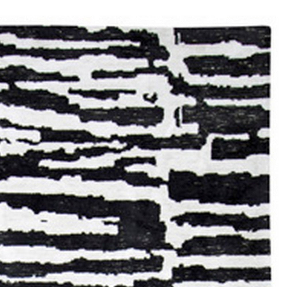 Ashley Shaw 8 x 10 Large Area Rug Abstract Design Black Ivory BM318262