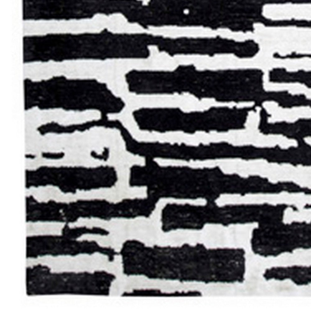 Ashley Shaw 8 x 10 Large Area Rug Abstract Design Black Ivory BM318262