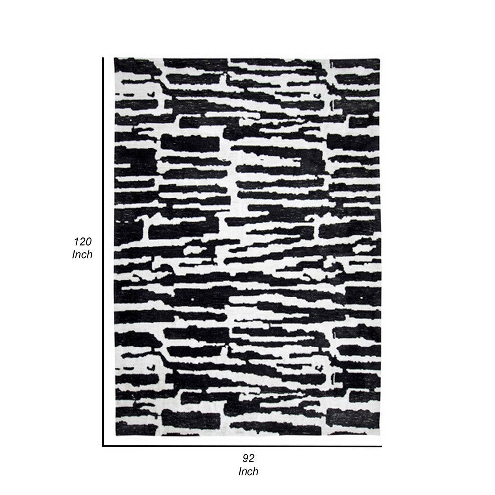 Ashley Shaw 8 x 10 Large Area Rug Abstract Design Black Ivory BM318262