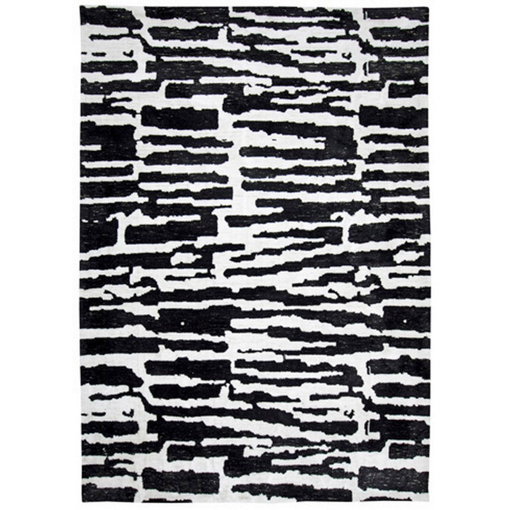 Ashley Shaw 8 x 10 Large Area Rug Abstract Design Black Ivory BM318262