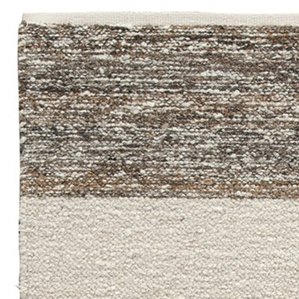 Rusy 5 x 7 Medium Area Rug, Handwoven Classic Stripes, Gray Polyester By Casagear Home