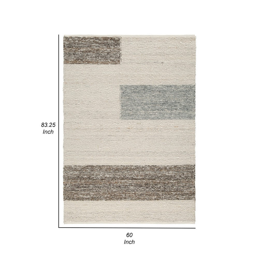 Ashley Rusy 5 x 7 Medium Area Rug Handwoven Classic Stripe Gray