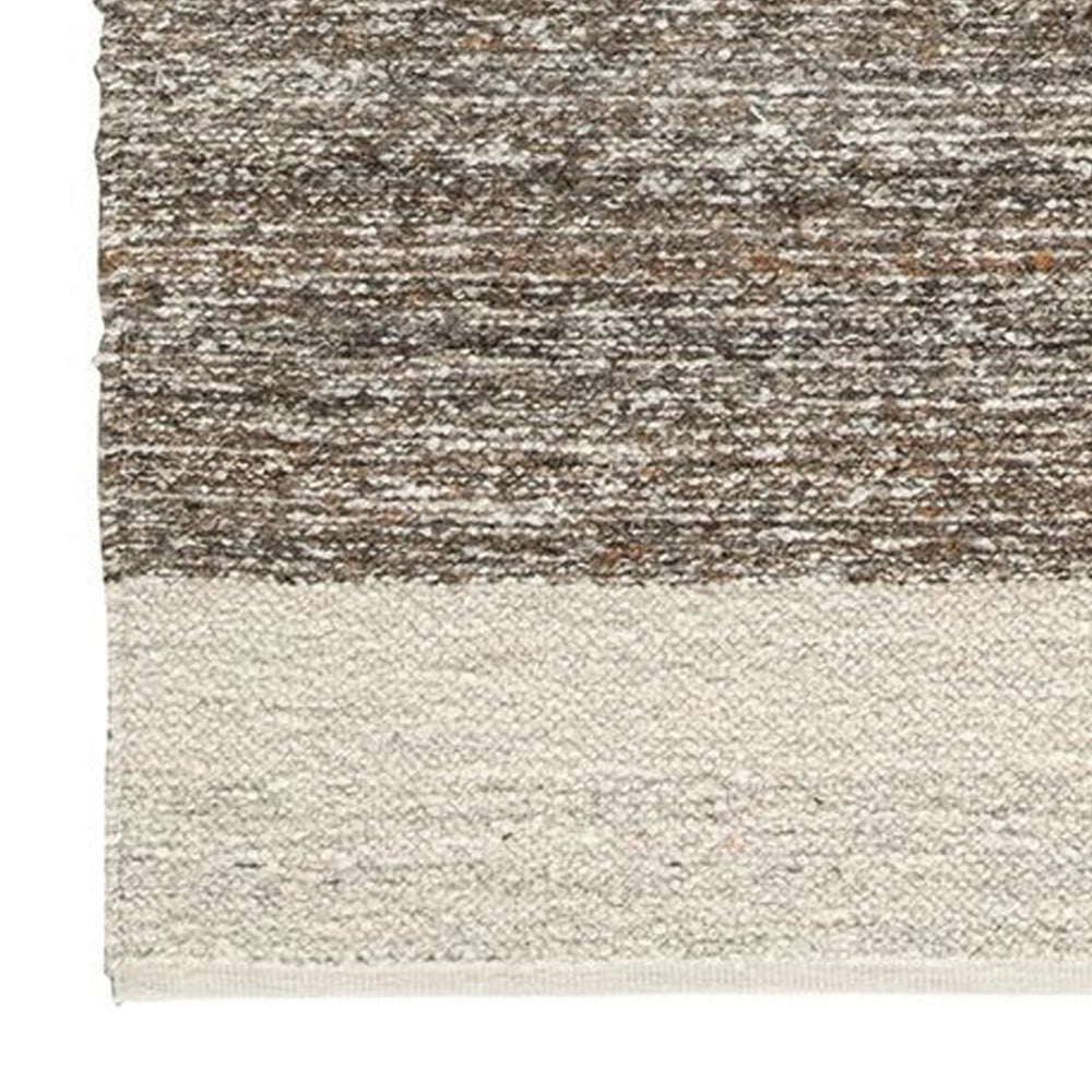 Rusy 8 x 10 Large Area Rug, Handwoven Classic Stripes, Gray Polyester By Casagear Home