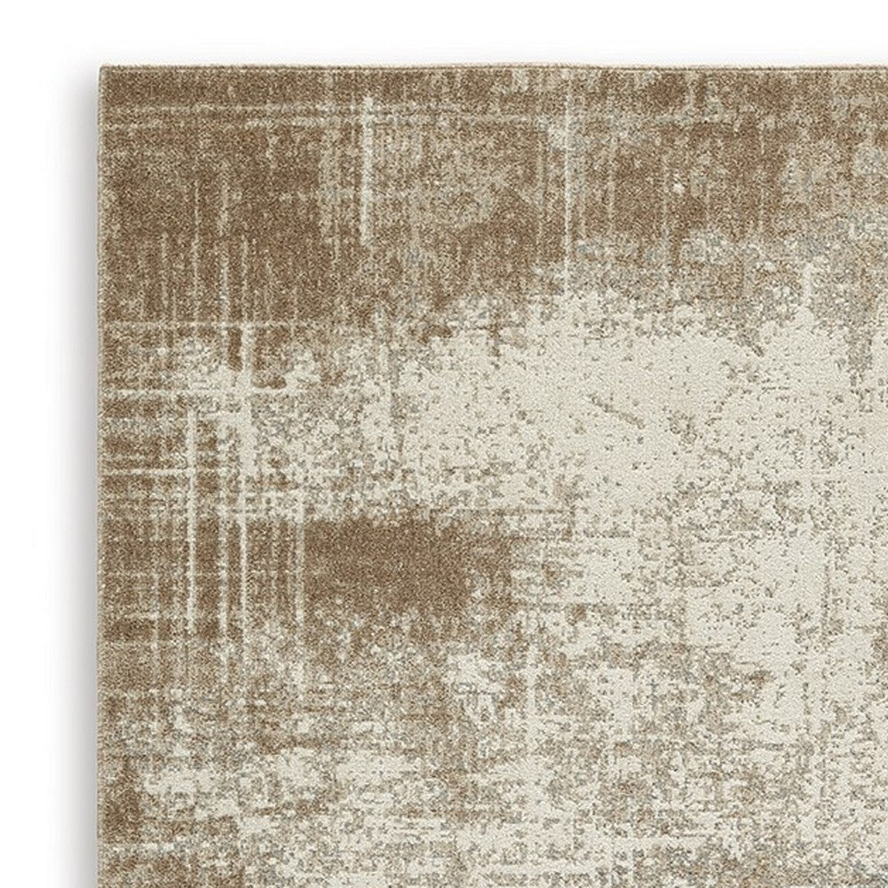 Ashley Lae 5 x 7 Medium Area Rug Abstract Art in Brown and Gray BM318269