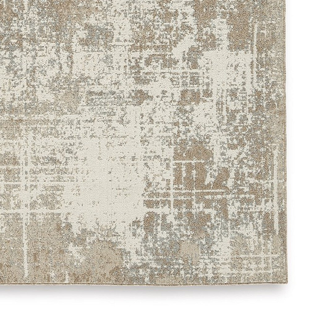 Ashley Lae 5 x 7 Medium Area Rug Abstract Art in Brown and Gray BM318269