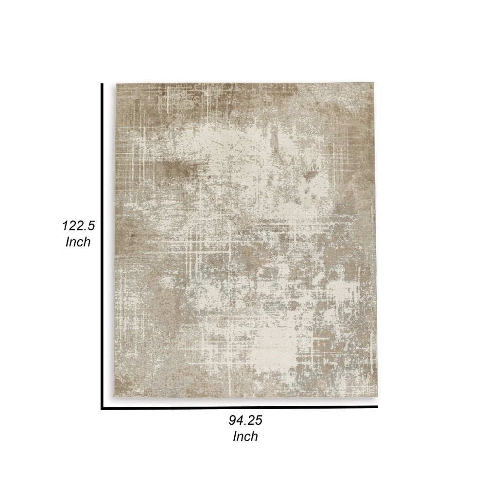 Lae 8 x 10 Large Area Rug, Machine Woven Abstract Art Design, Brown Gray By Casagear Home