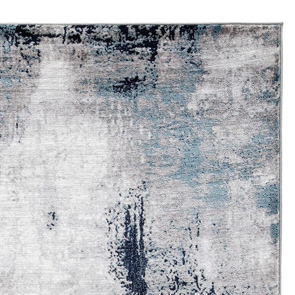 Ashley Nel 8 x 10 Large Area Rug Abstract Design Blue White BM318271