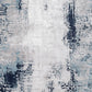 Nel 8 x 10 Large Area Rug, Machine Woven Abstract Design, Blue White By Casagear Home