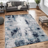 Ashley Nel 8 x 10 Large Area Rug, Abstract Design, Blue White