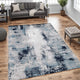 Ashley Nel 8 x 10 Large Area Rug, Abstract Design, Blue White