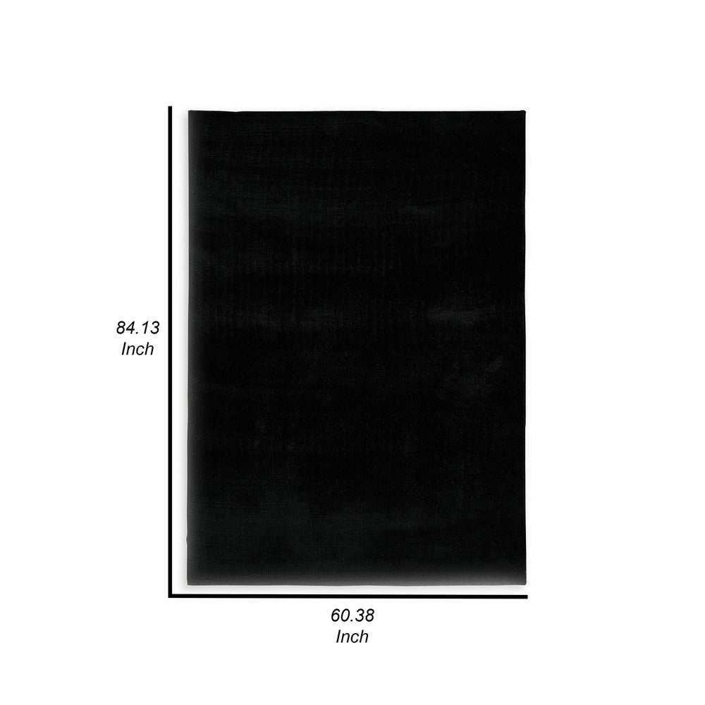 Ashley Stebin 5 x 7 Medium Area Rug Abstract Shag Style Black BM318274