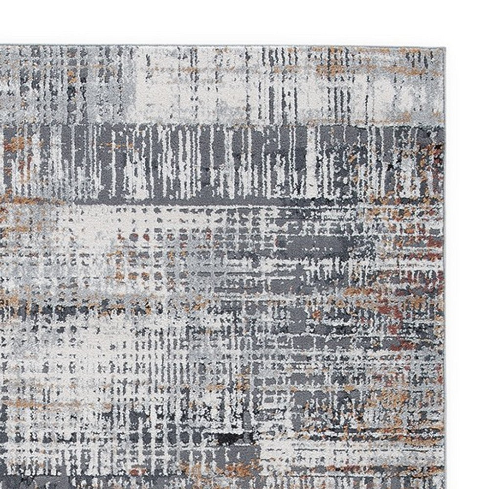 Ashley Tenr 5 x 7 Medium Area Rug Abstract Pattern Gray Polyester BM318279