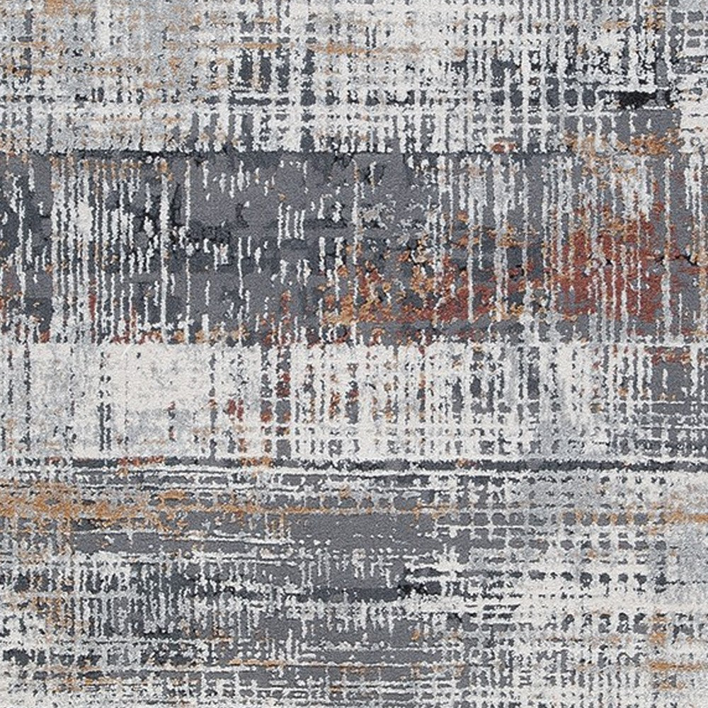 Ashley Tenr 5 x 7 Medium Area Rug Abstract Pattern Gray Polyester BM318279