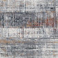 Tenr 5 x 7 Medium Area Rug, Machine Woven Abstract Pattern, Gray Polyester By Casagear Home