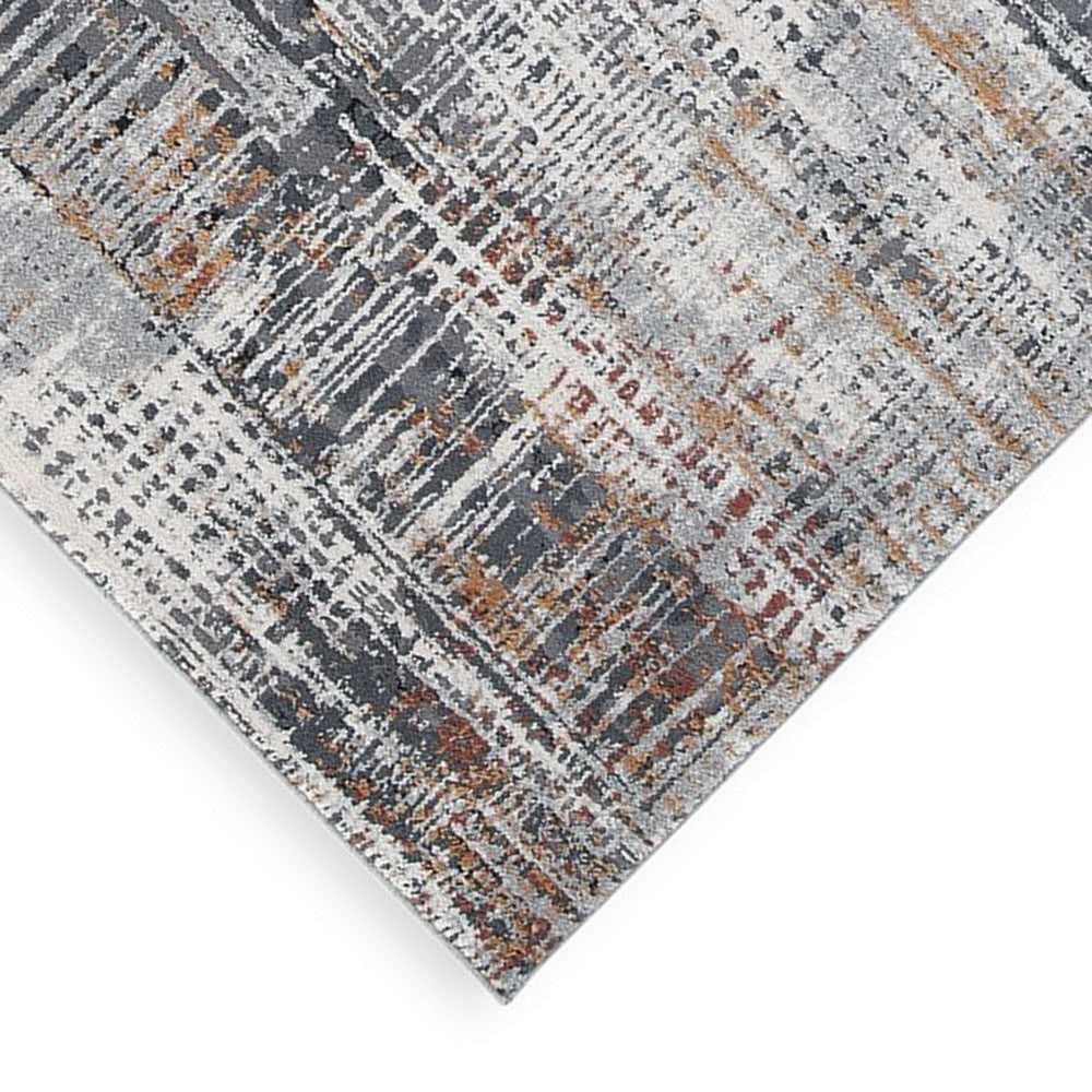 Ashley Tenr 5 x 7 Medium Area Rug Abstract Pattern Gray Polyester BM318279