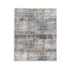 Tenr 8 x 10 Medium Area Rug, Machine Woven Abstract Pattern, Gray Polyester By Casagear Home