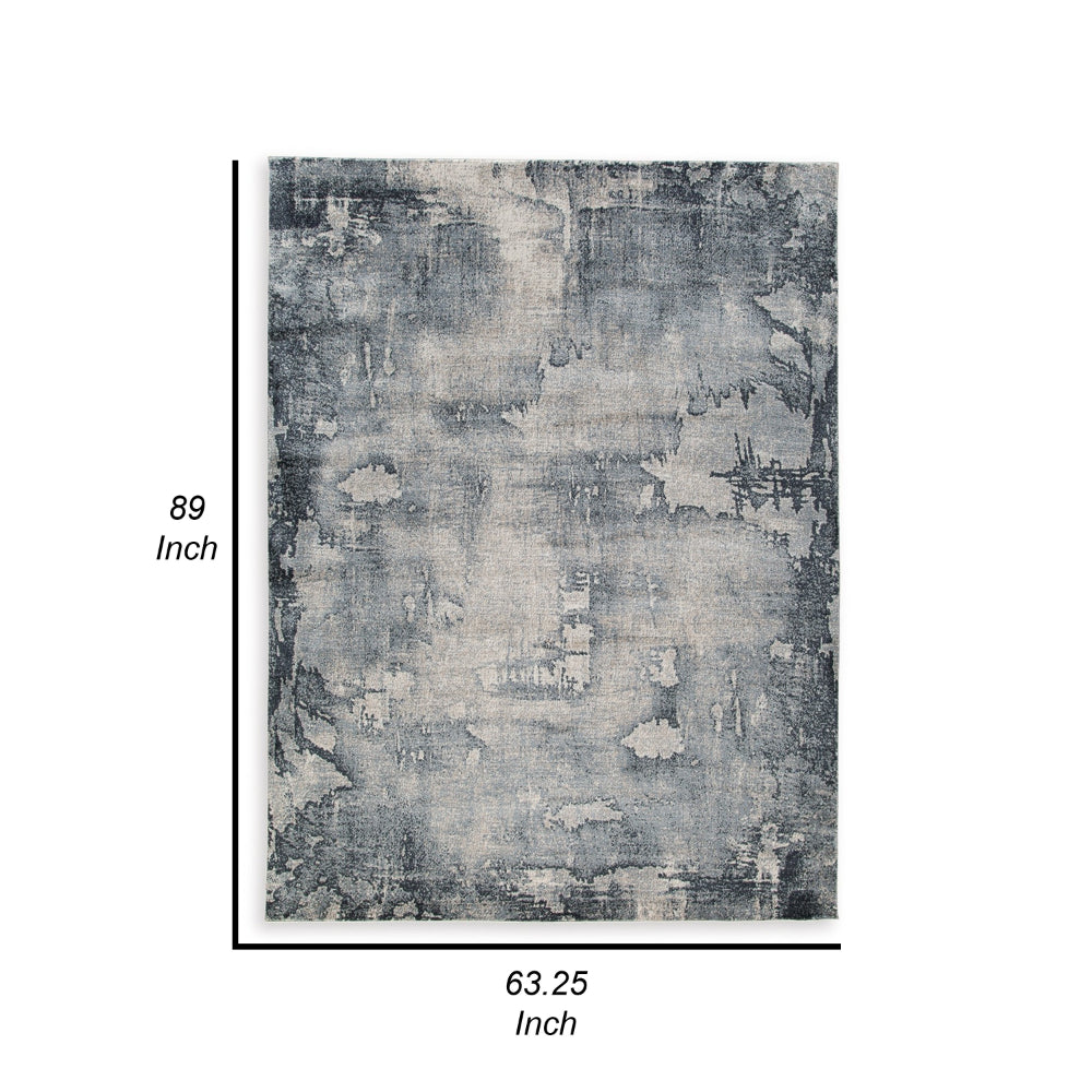 Richard 5 x 7 Medium Area Rug, Abstract Machine Woven, Gray Polyester By Casagear Home