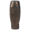 Ashley Anea Flower Vase, Face Design, Pedestal Base Textured Bronze