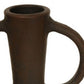 Adea Flower Vase, Antique Style Amphora Shape, Thin Neck, Brown Terracotta By Casagear Home