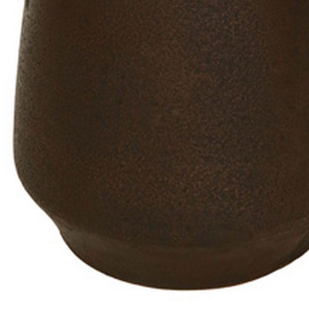 Adea Flower Vase Antique Style Amphora Shape Thin Neck Brown Terracotta By Casagear Home BM318287