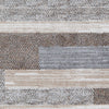 Ashley Beny 5 x 7 Medium Area Rug Abstract Striped Gray and Cream