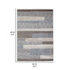 Ashley Beny 5 x 7 Medium Area Rug Abstract Striped Gray and Cream