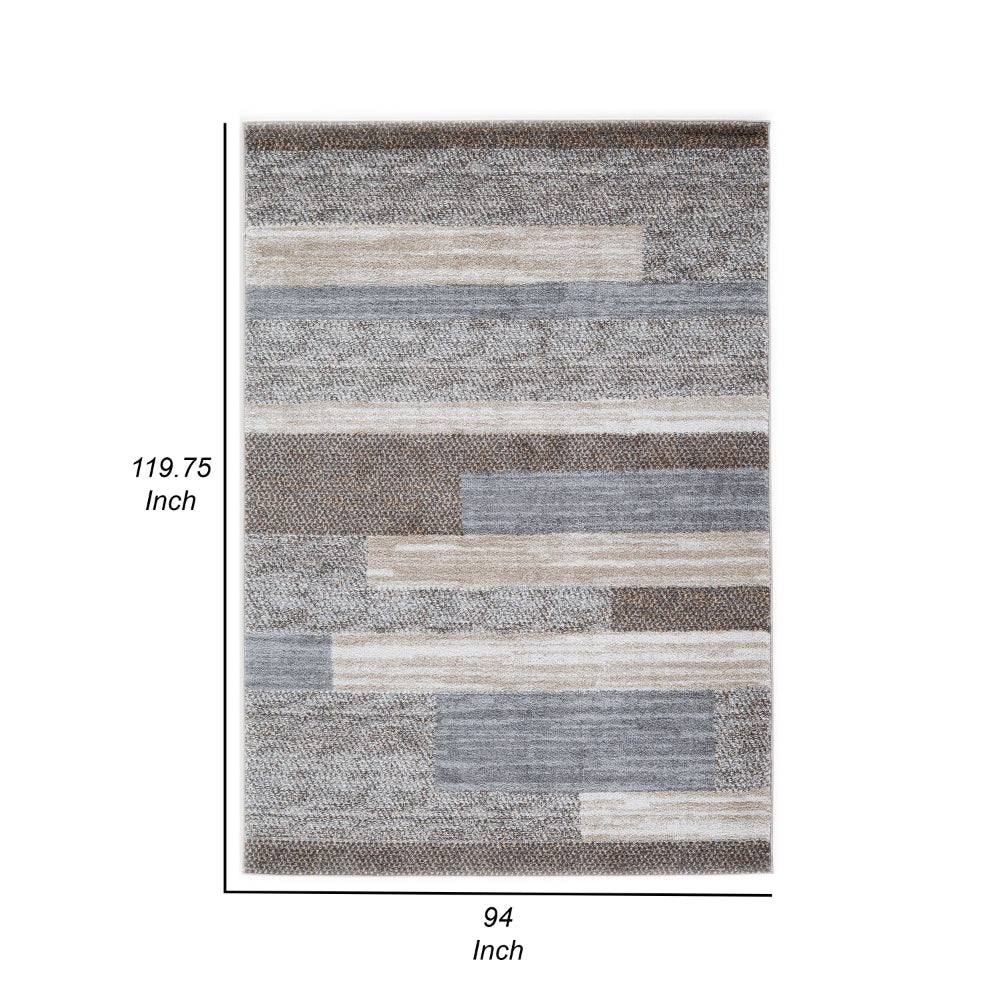 Beny 8 x 10 Large Area Rug Machine Woven Abstract Stripe Pattern Gray By Casagear Home BM318290