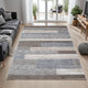 Ashley Beny 8 x 10 Large Area Rug, Abstract Stripe Pattern, Gray