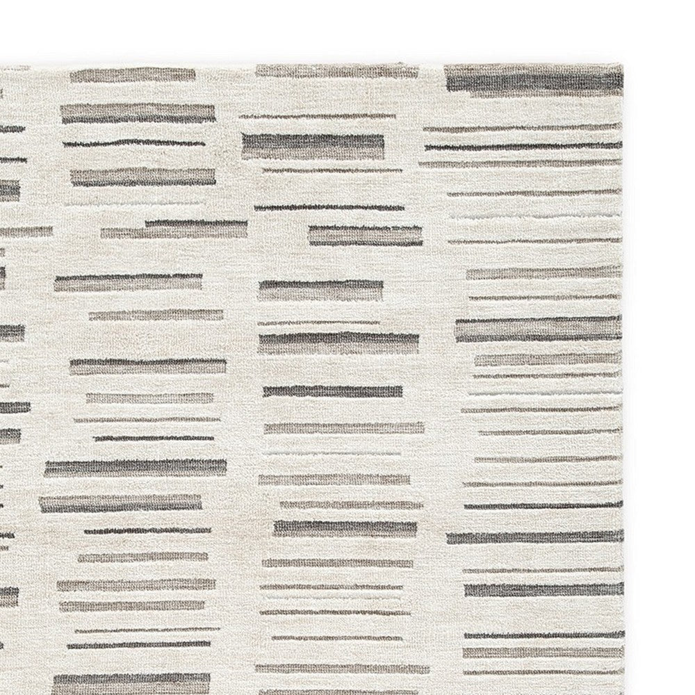 Ashley Meaw 5 x 7 Medium Area Rug Abstract Stripe Design Ivory BM318291