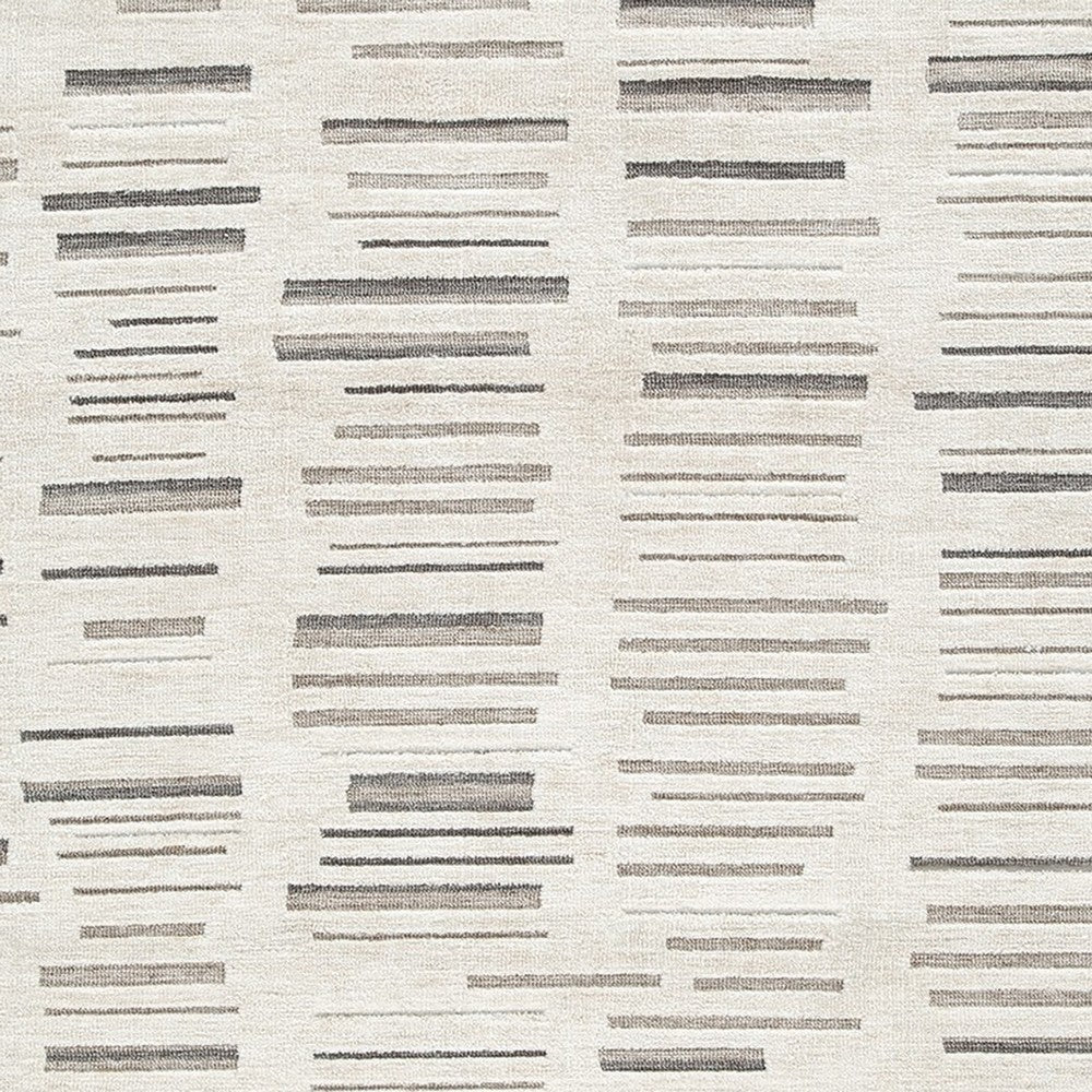Ashley Meaw 5 x 7 Medium Area Rug Abstract Stripe Design Ivory BM318291