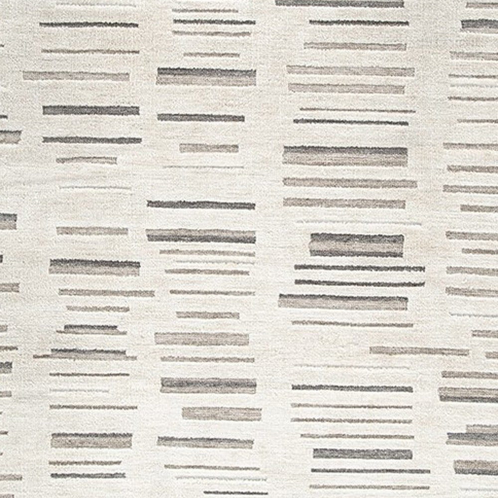Ashley Meaw 8 x 10 Large Area Rug Abstract Stripe Design Ivory BM318292