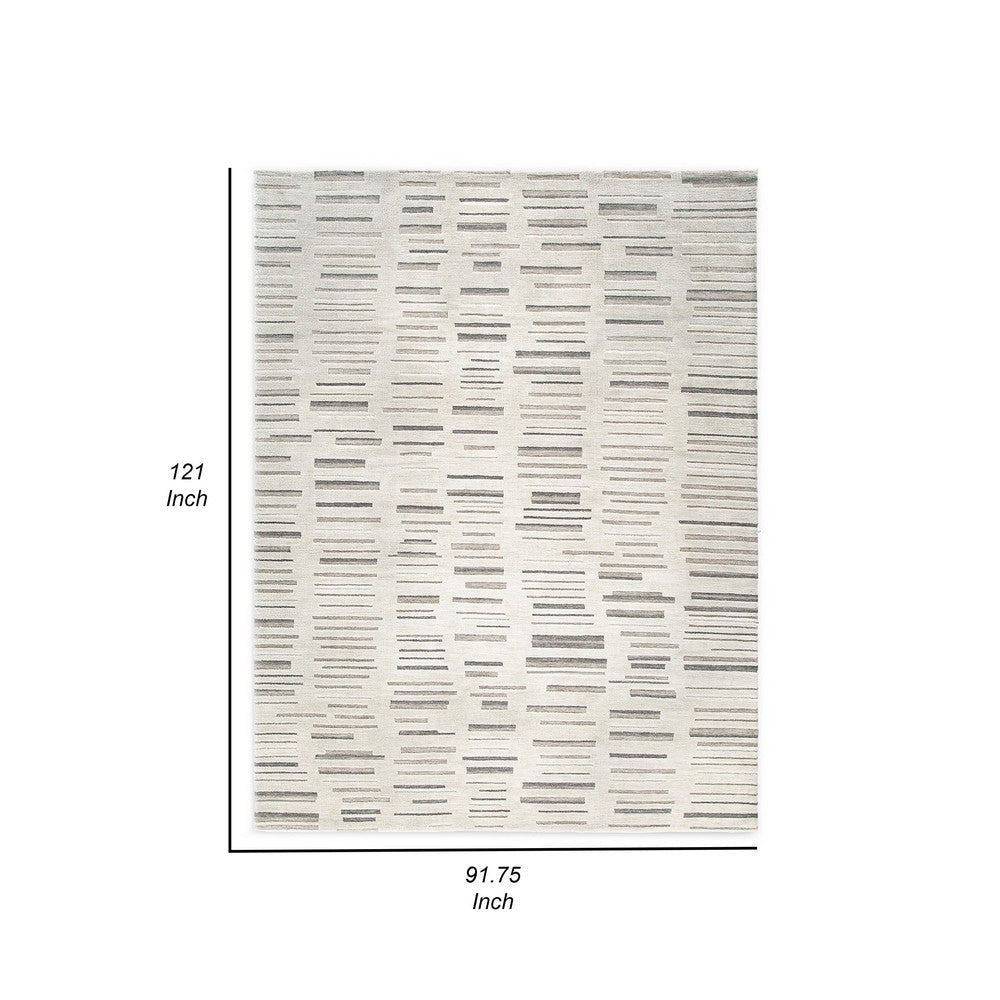 Ashley Meaw 8 x 10 Large Area Rug Abstract Stripe Design Ivory BM318292