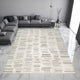 Ashley Meaw 8 x 10 Large Area Rug, Abstract Stripe Design, Ivory
